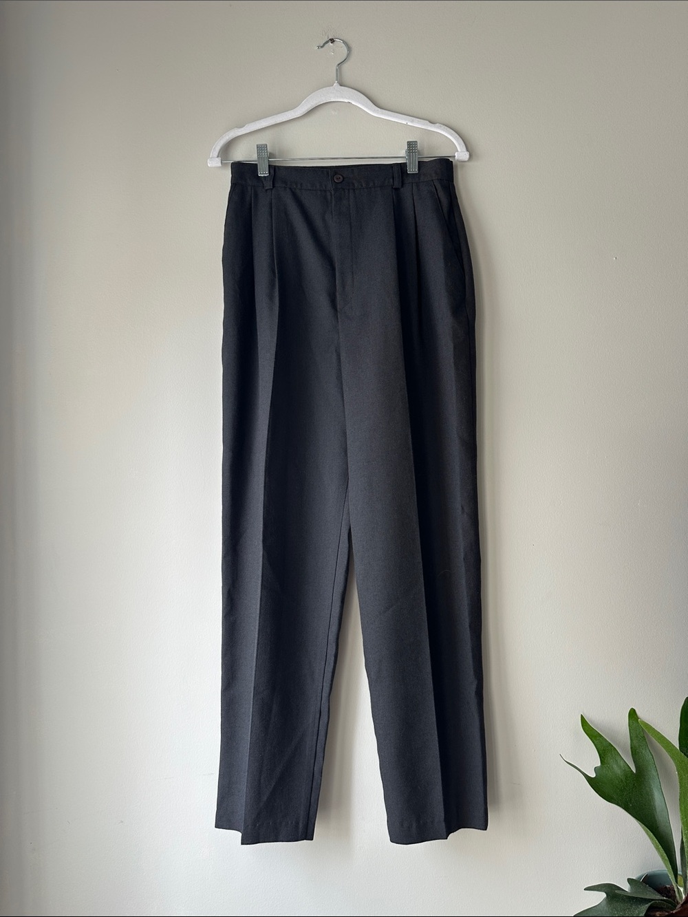 Vintage Charcoal Grey High Waisted Trousers